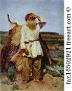 Vasily Surikov Art Print - Old Man In His Vegetable Garden