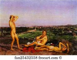 1850s Oil On Canvas The Tretyakov Gallery Art Print - On The Shore Of The Bay Of Naples