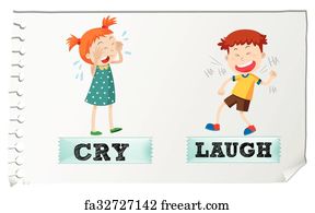 Free Art Print Of Opposite Adjectives With Sad And Happy. Opposite ...