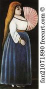 Ortachali Art Print - Ortachali Beauty With A Fan