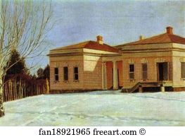 1844 Oil On Canvas The Russian Museum Art Print - Outbuilding In The Estate Of Ostrovky