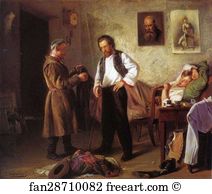 1865 Oil On Canvas The Tretyakov Gallery Art Print - Painter Selling Old Things To A Tatar