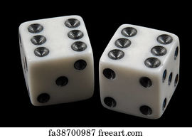 Free art print of Double six dice. Pair of red dice thrown to a double ...