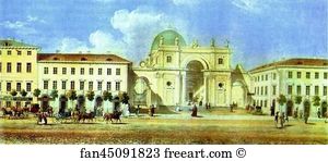 Watercolor Art Print - Panorama Of The Nevsky Prospect. Detail