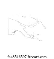 Free art print of Simple outline map of Papua New Guinea with capital ...