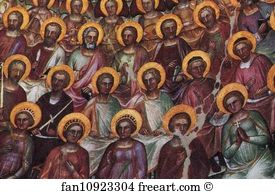 C 1375 76 Fresco Baptistery Art Print - Paradise. Dome Frescoes