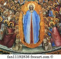 C 1375 76 Fresco Baptistery Art Print - Paradise. Dome Frescoes
