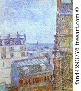 Rue Art Print - Paris Seen From Vincent's Room In The Rue Lepic