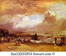 1826 Oil On Canvas Louvre Art Print - Parlerre D'eau A Versailles