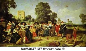 Dirck Hals Art Print - Partie Champetre