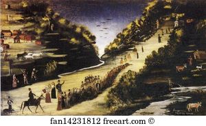 Party Art Print - Party By The River Zkheniszkali