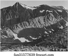 King Art Print - Peak Above Woody Lake, Kings River Canyon (Proposed As A National Park), California, 1936. Photographs Of National Parks And Monuments, Compiled 1941 - 1942, Documenting The Period Ca. 1933 - 1942.