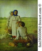 1820s Oil On Canvas The Russian Museum Art Print - Peasant Children In The Field