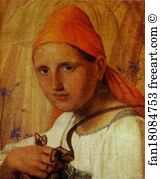 Peasants Girl Art Print - Peasant Girl With Butterflies