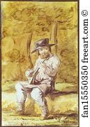Playing Art Print - Peasant Playing The Balalaika