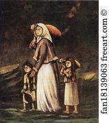 Goes Art Print - Peasant Woman With Children Goes For Water
