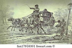 Carriages Art Print - Peasants By The Carriage