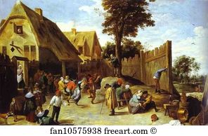 205 Art Print - Peasants Dancing Outside An Inn
