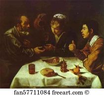 Oil On Canvas Szepmuveseti Muzeum Art Print - Peasants' Dinner