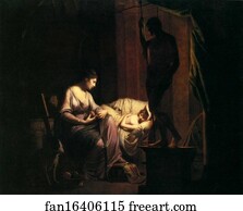 Lamp Art Print - Penelope Unravelling Her Web, By Lamp Light