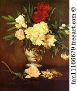 Peonies In A Vase Art Print - Peonies In A Vase