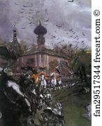 Petrovna Art Print - Peter Ii And Princess Elizabeth Petrovna Riding To Hounds. Detail