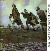 Tempera On Cardboard The Tretyakov Gallery Art Print - Peter The Great. Detail