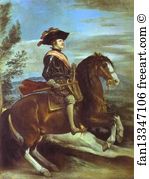 Horseback Art Print - Philip Iv On Horseback
