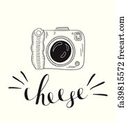 Free art print of Photo camera with lettering - Say cheese. Hand drawn ...