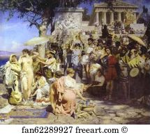 Eleusin Art Print - Phryne At The Festival Of Poseidon In Eleusin. Detail