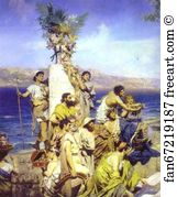 Eleusin Art Print - Phryne At The Festival Of Poseidon In Eleusin. Detail