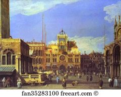 Giovanni Antonio Canale Called Canaletto Art Print - Piazza San Marco: The Clocktower