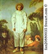 1721 Oil On Canvas Louvre Art Print - Pierrot, Also Known As Gilles