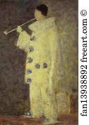 Private Art Print - Pierrot With A White Pipe. (Aman-Jean)