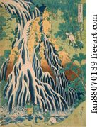 Hokusai Art Print - Pilgrims At Kirifuri Waterfall On Mount Kurokami In Shimotsuke Province