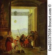 Pilgrim Art Print - Pilgrims At The Entrance Of The Lateran Basilica