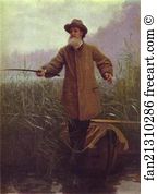 Literature Art Print - Poet Apollon Maikov Fishing