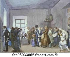 Holiday Art Print - Police Commissary's Reception Room The Night Before A Holiday