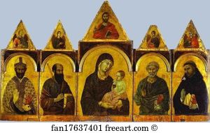 Pinacoteca Art Print - Polyptych No. 28 (The Holy Virgin With The Christ Child And Four Saints)