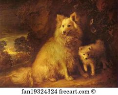 Bitch Art Print - Pomeranian Bitch And Pup