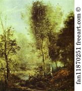 1865 70 Art Print - Pool In The Woods