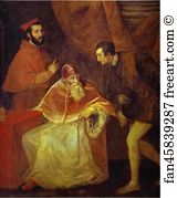 Grandson Art Print - Pope Paul Iii And His Grandsons Ottavio And Cardinal Alessandro Farnese