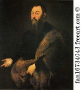 91 Art Print - Portrait Of A Genleman In A Fur