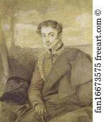 Charcoal On Paper The Russian Museum Art Print - Portrait Of A. I. Dmitriyev-Mamonov