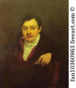 1809 Oil On Wood The Russian Museum Art Print - Portrait Of A. I. Kusov