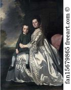 1275 Art Print - Portrait Of A Lady And A Child