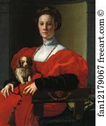 Dog Art Print - Portrait Of A Lady With Dog