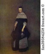 Gerard Terborch Art Print - Portrait Of A Lady