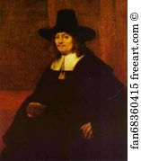 The Man In The Tall Hat Art Print - Portrait Of A Man In A Tall Hat