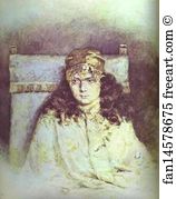 Black Chalk On Paper The Russian Museum Art Print - Portrait Of A Woman